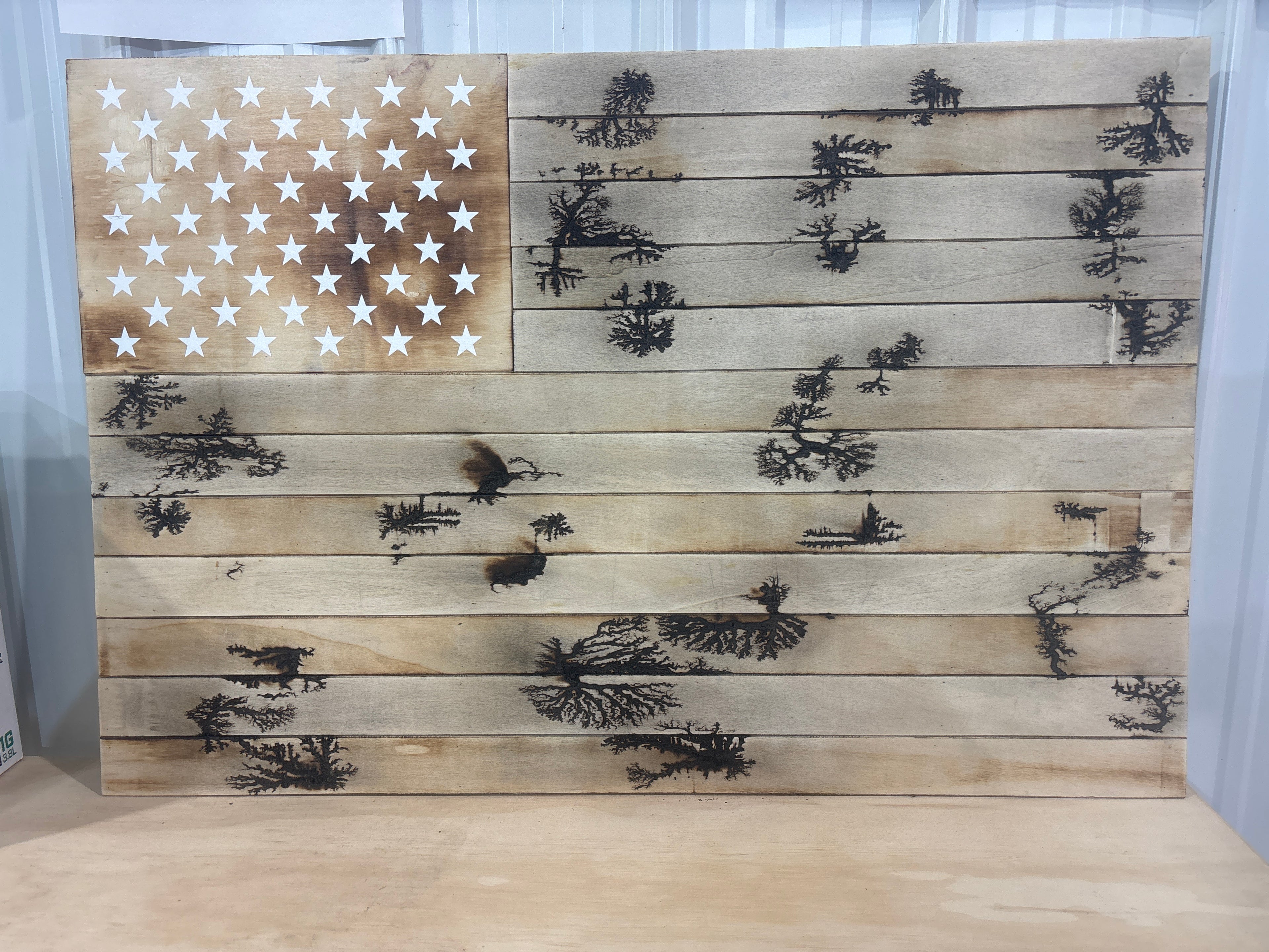 Lichtenburg wood burning America flag