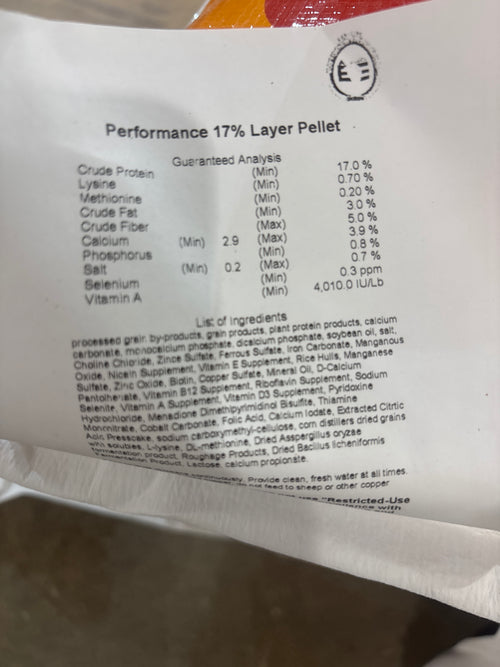 17% Layer Pellets. 50lbs.